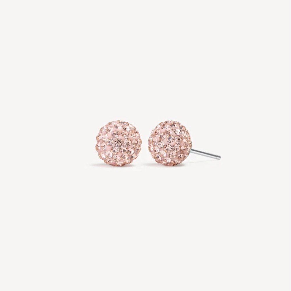 Small Sparkle Ball Earrings in Rose Gold
